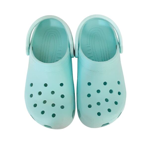 Crocs Clogs Womens 7 Slip On Water Shoes Robins Egg Blue Rubber Comfort Shoes - Picture 4 of 10